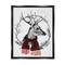 Stupell Industries Deer Winter Botanical Wreath Framed Floater Canvas Wall Art